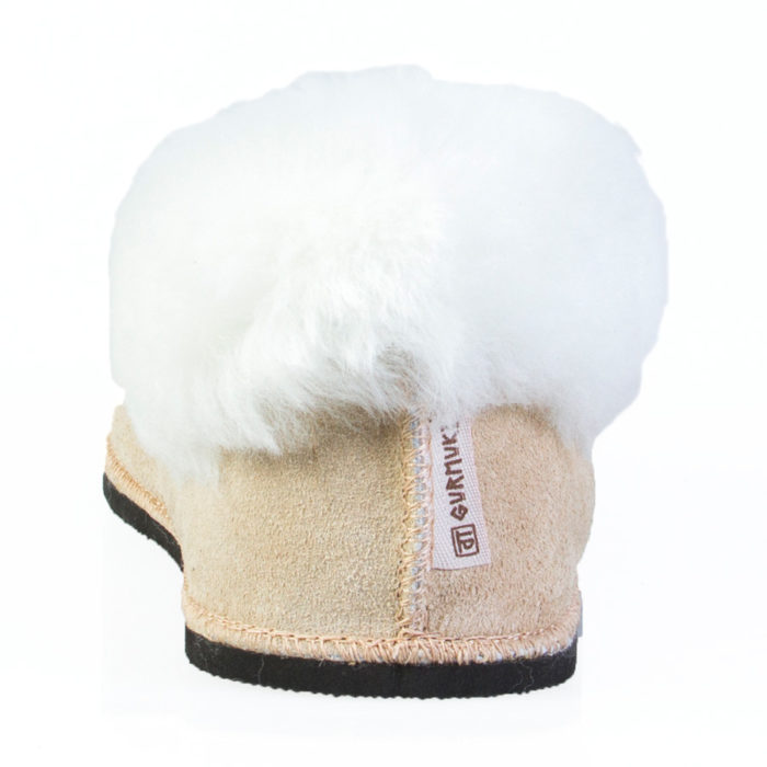 Gurmuki Sheepskin Slippers are Handmade of 100 % Leather Suede 100% Sheep's wool lining and sheepskin collar. The Design is for Comfort and versatility ! All Gurmuki Products are Handmade with Love, Proudly South African !