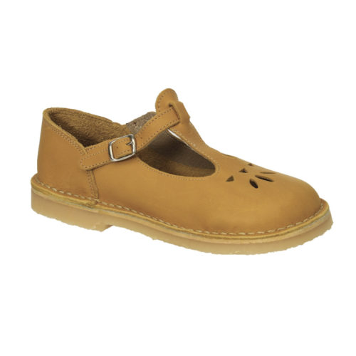 Baby doll 100% leather shoes mustard colour